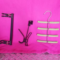 A Vintage Tie Belt Hanger , a over the door 2 hook Rackand a Dish towel bar. ALL FOR $5  MEASUREMENTS ARE ON PICS
