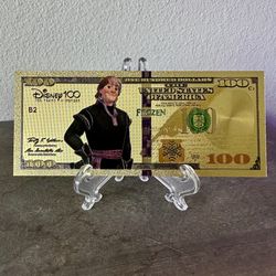 24k Gold Foil Plated Kristoff Frozen Banknote 