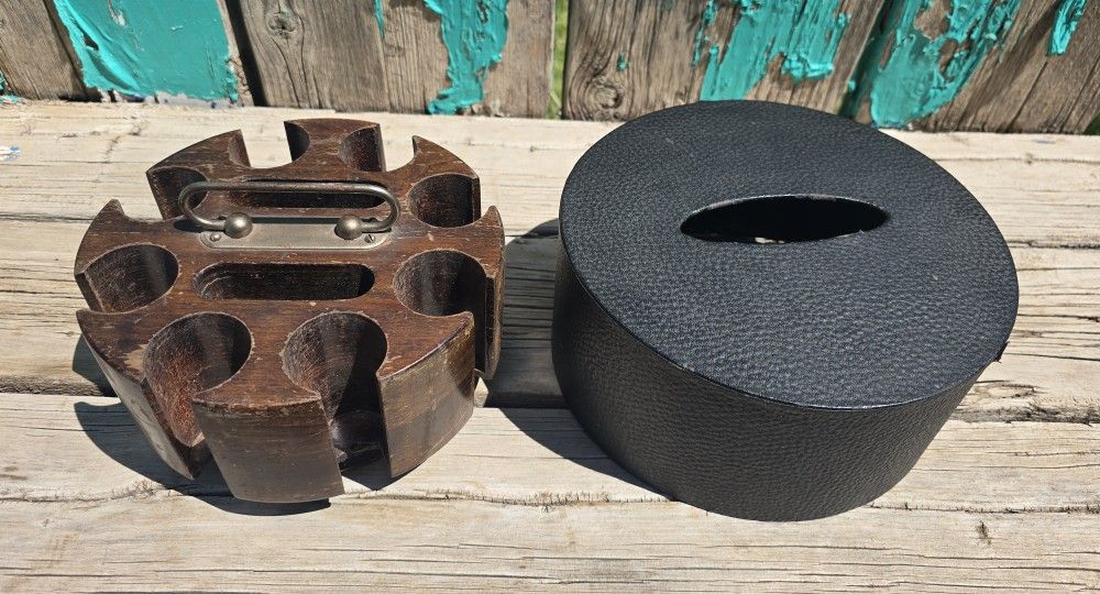 Vintage Wooden Poker Card Holder