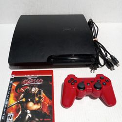 Playstation 3 PS3 Slim Console With Controller And Game.  Works 