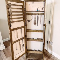 Mirrored Jewelry Cabinet – Large Storage – Locking – $45 ✨