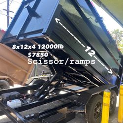 New 2025 Dump Trailer 8x12x4 12000lbs 