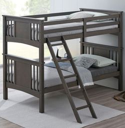 Brand New Grey Twin Size Bunk Bed