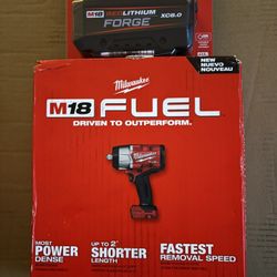 Milwaukee Fuel Impact Wrench & 8.0 Forge Battery