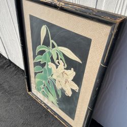 Bamboo Frame Floral Painting 