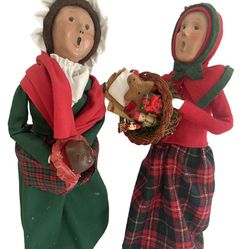 90s vintage Byers Choice 1997 Christmas Carolers 2 DOLL LOT 1995 Mrs Cratchit