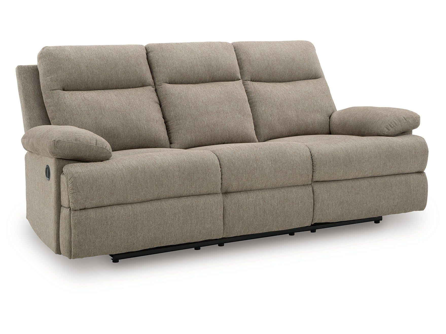 Side-Swipe Mocha REC Sofa w/Drop Down Table