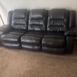 Dark Brown Leather Reclining