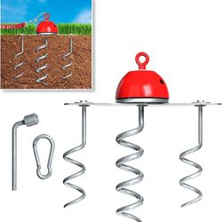 Industrial Puppy Dog Tie Out Stake : 360 Swivel Strongest Dog Anchor/Dog Stake for Yard, Keeps Dogs Safe, Prevents Tangling, Includes 3 Corkscrews