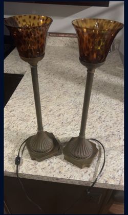 Two antique Victorian Style Table Lamps 