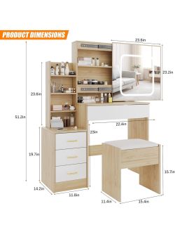 Vanity with chair and mirror