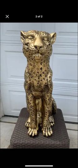3 foot tall, leopard statue