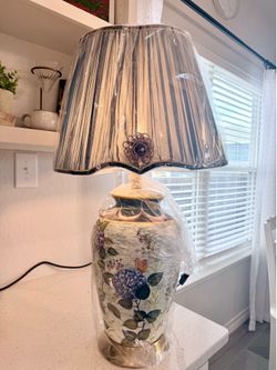Hand Painted Floral Lamp
