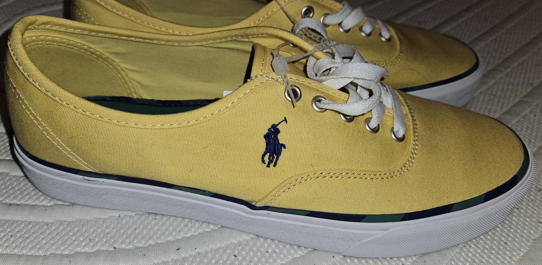 Polo Ralph Lauren Keaton Pony Sneaker Shoes Men's Size 10 Yellow Brand New