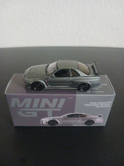 Diecast models 1/64 Mini GT Nissan Skyline GT-R Nismo BNR34 CRS Version Dark Metal grey