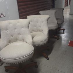 4 swivel office chairs available EACH $100