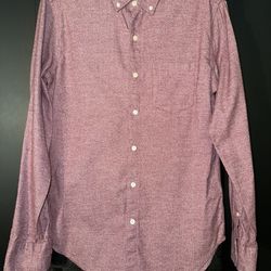 NEW Bonobos Men's Slim Fit Maroon Button Front Long Sleeve Shirt Small