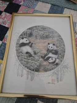 Original JOHN CHENG "Playful Pandas"