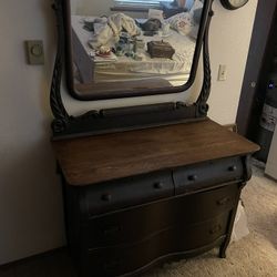 Antique Dresser And Mirror