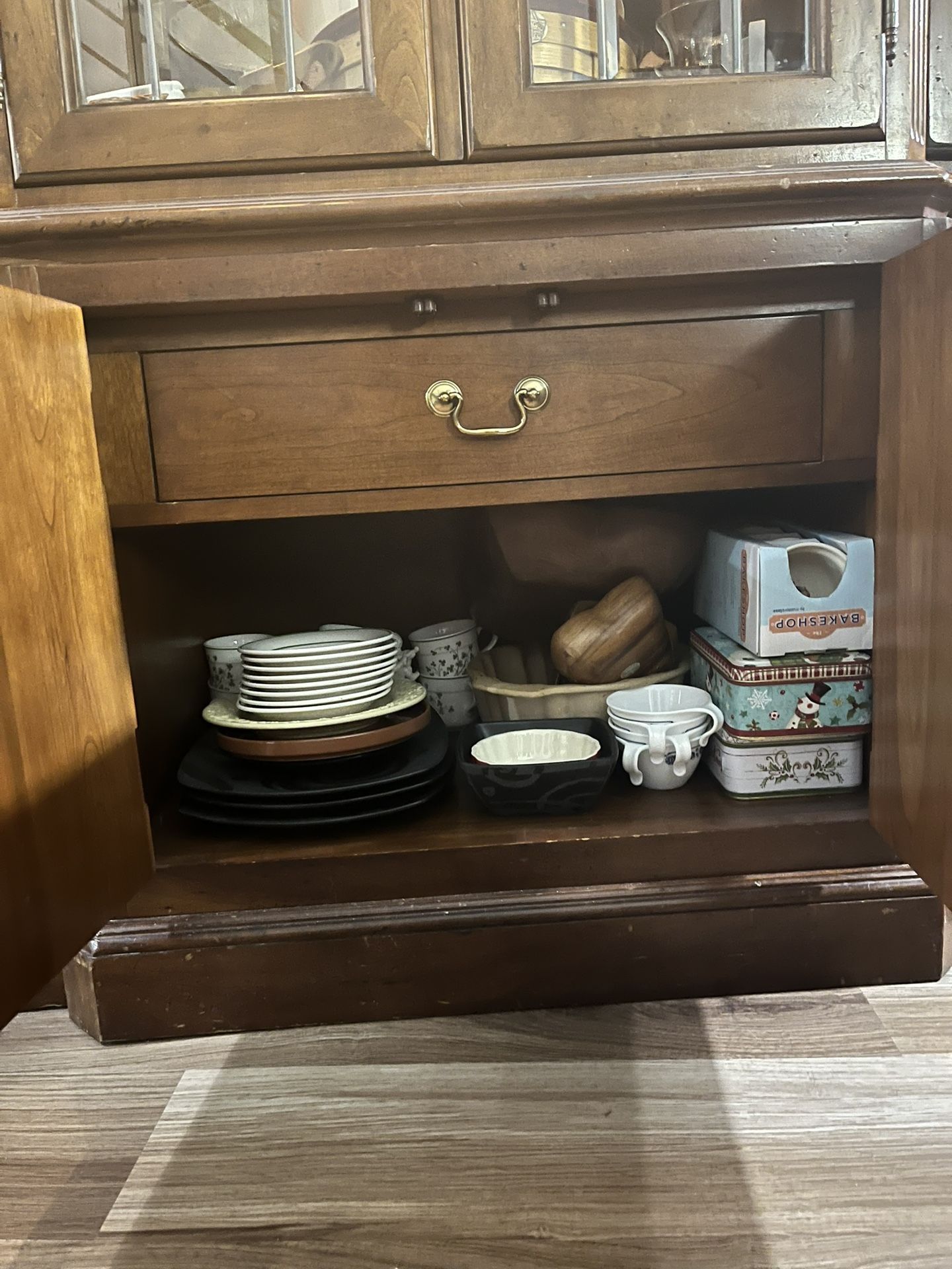 Vintage Wood Century China Hutch