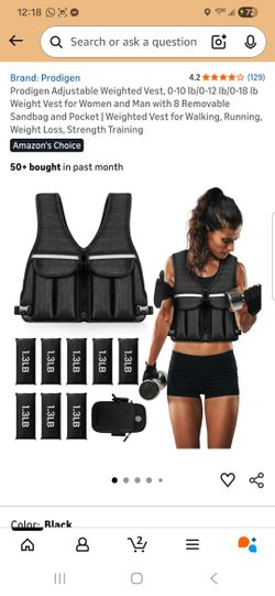 Adjustable Weighted Vest, 0-10 lb/0-12 lb/0-18 lb Weight Vest for Women and Man with 8 Removable Sandbag and Pocket | Weighted Vest for Walking, Runni