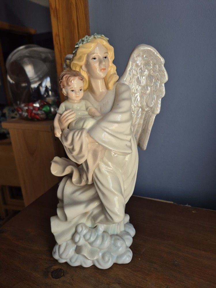 Angel And Child Figurine