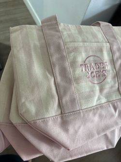 Pink Trader Joe’s Striped Mini Tote Bag
