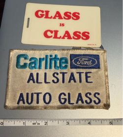 Carlite Glass Ford Patch and Badge