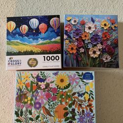 3 Jigsaw Puzzles - 1,000 Pieces