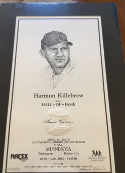 Autographed Harmon Killebrew Baseball Photograph