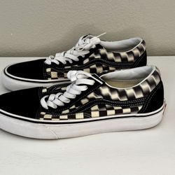 VANS Old Skool (Blur Check) Black/Classic Size 8.5 Mens