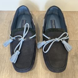 Dolce & Gabbana Blue Leather Moccasins - Men’s Size 8