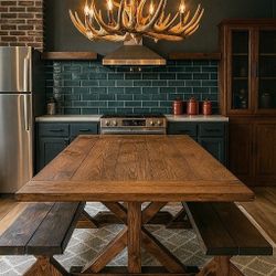 Custom Made Farmhouse Dining Tables.