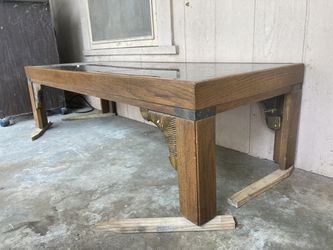 Antique Glass Top Table  Thumbnail