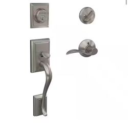 Schlage Addison Satin Nickel Single Cylinder Door Handleset with Accent Handle @619-ACC