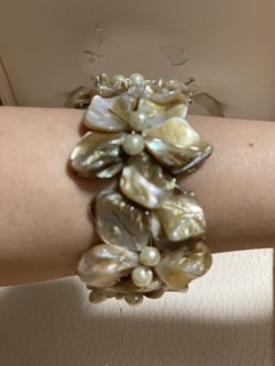 Pearl Bracelet/cuff/ Bangle