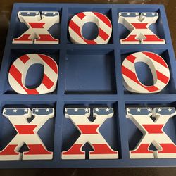 Stars & Stripes Tic Tac Toe Wooden Game