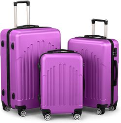 Purple 3 set luggage
