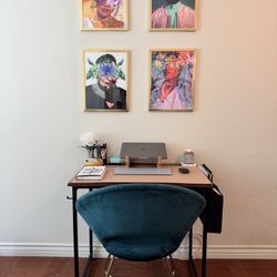 Well-Cared Computer Desk & Green Chair!