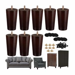 NEW Dark Walnut Wood Furniture Legs (Set of 8)