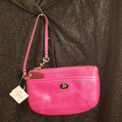 Coach NY Small Clutch Magenta 8" ×5"×0.5". New.