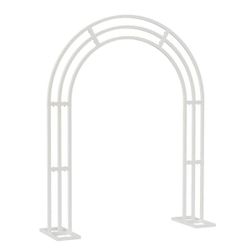 102.3 in. x 78.7 in. Elegant Arch Arbor White Metal Garden Party Wedding Decoration for Climbing Plants Flowers