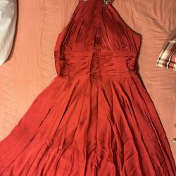 Long Satin Red Dress Size 12