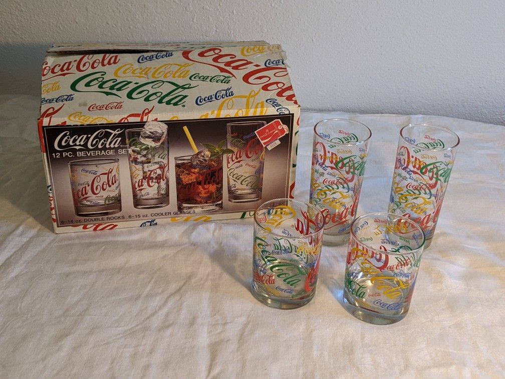 Vintage 12-pc Coca-Cola Beverage Set w/Original Box