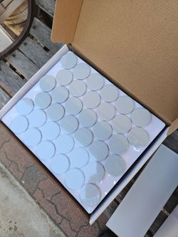 2x2 round blue mosaic tiles