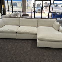 New Cream Cloud Feather Filled Sectional Couch 