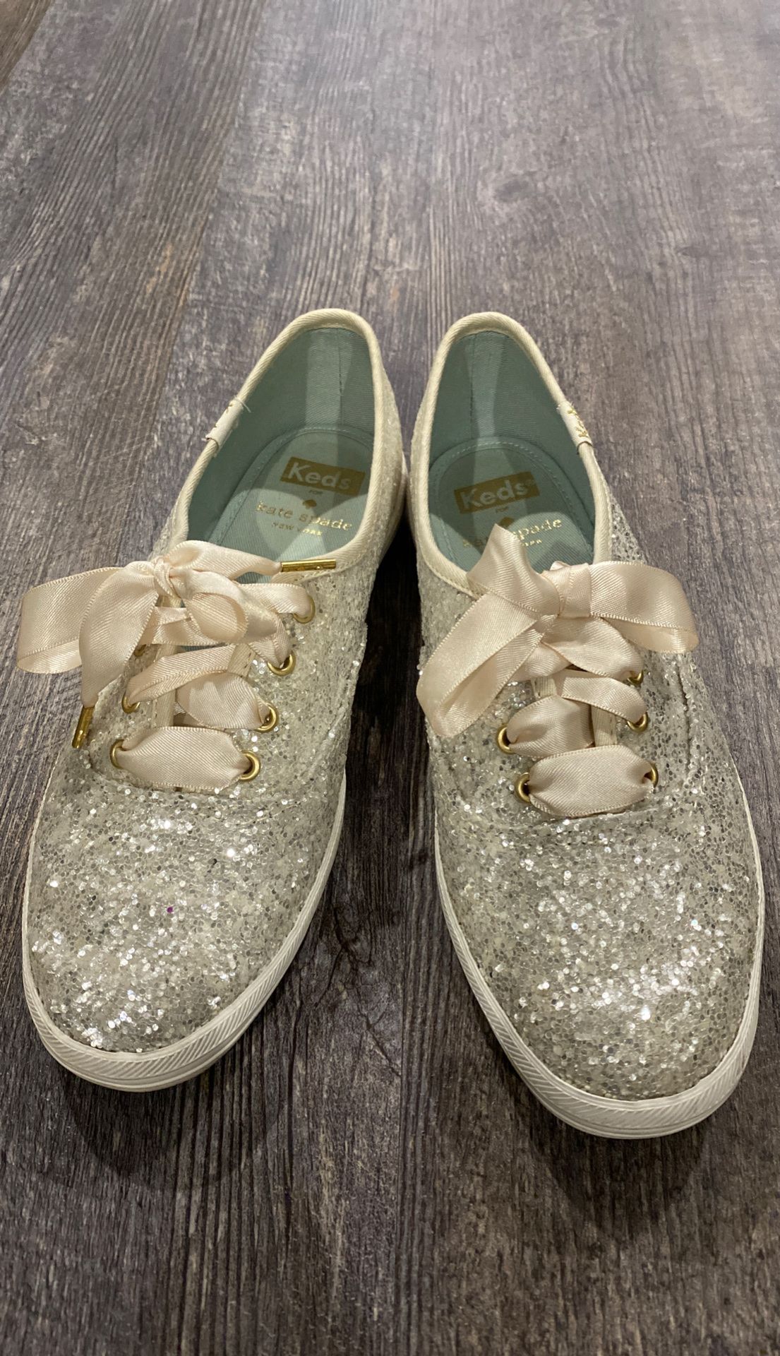 Keds Kate Spade Glitter Cream Wedding bride bridesmaid Women’s shoes Size 6