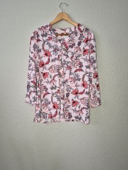 Charter Club Floral Button Up Shirt Womens Sz XXL Pink Office Casual Bloomcore