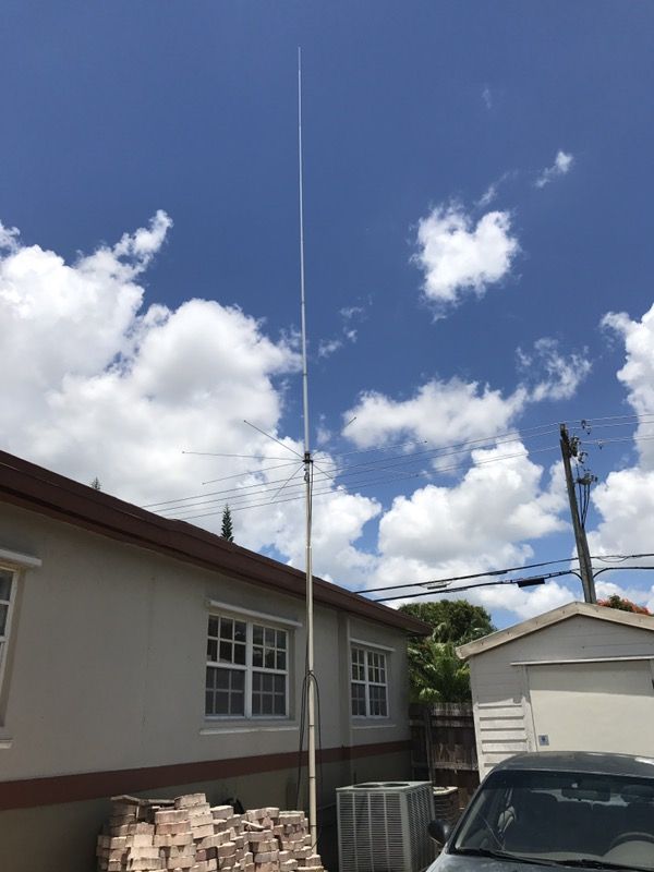 CB antenna Sirio 827 (26.4 - 28.4 Mhz) CB/10M 3000W Tunable Base Antenna with 72 feet Cable and The antenna pole