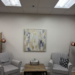 Chairs, Lamp, Art, coffee table etc.